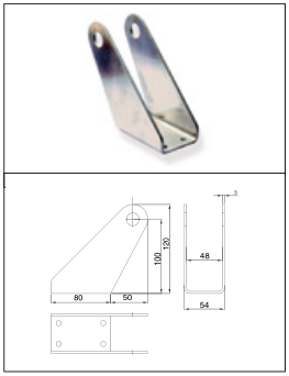 brat frontal din aluminiu - permite fixarea cilindrului de toc si rotatia cilindrului la deschidere